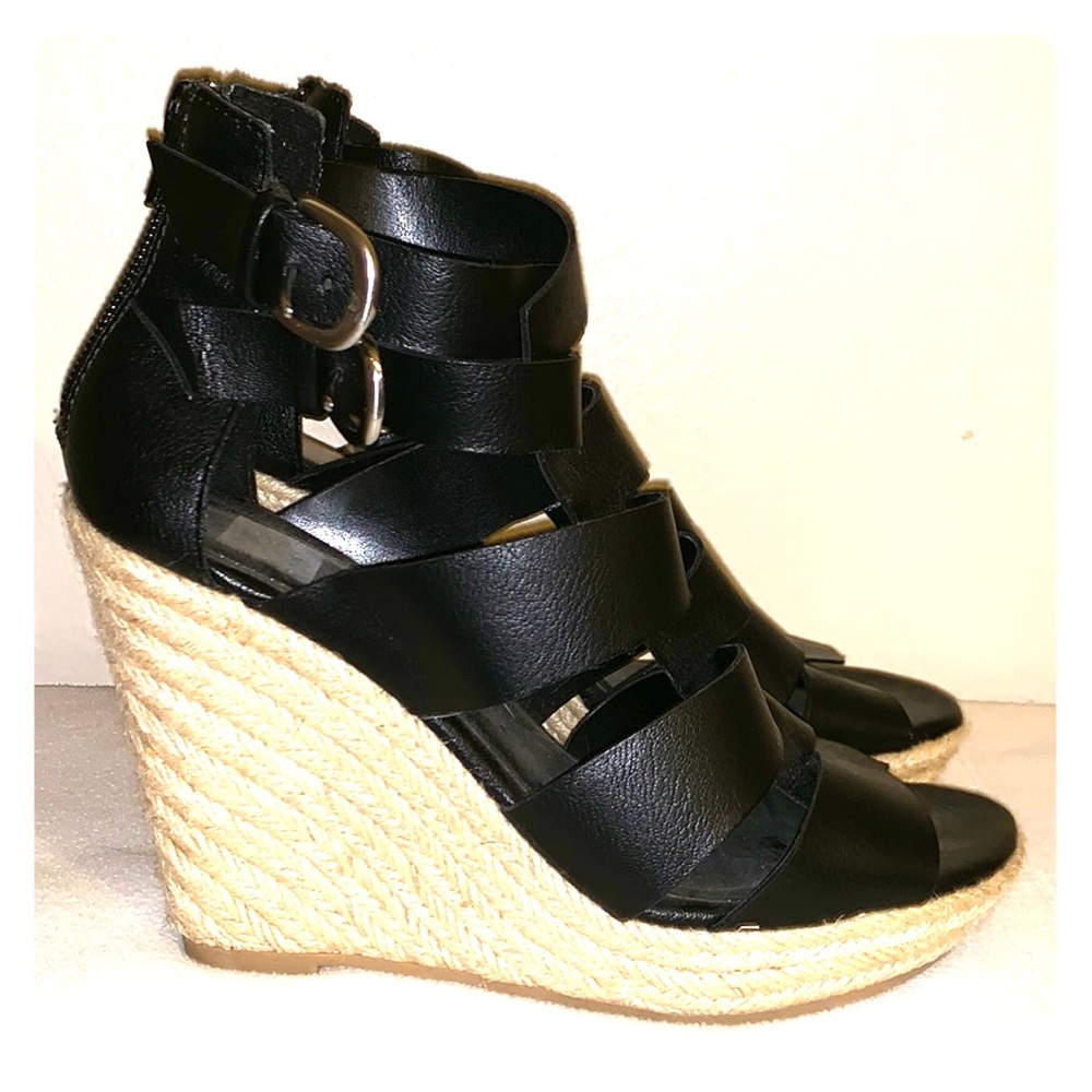 Dolce vita black/tan wedges